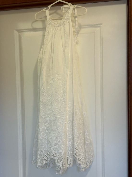 zimmermann white halter dress Zimmermann Primrose Halter Collared Dress in Ivory